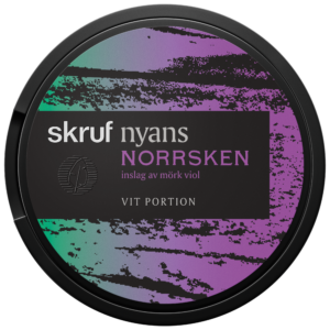 Skruf Nyans Norrsken har en smak av traditionell tobakssmak med inslag av viol och lakrits. Nyans Norrsken har normalstora white-portioner.