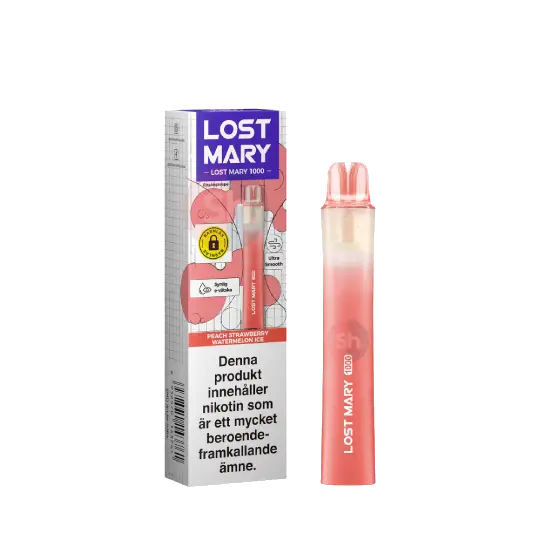 Lost Mary 1000 Peach strawberry watermelon ice Lost Mary 1000 - Peach Strawberry Watermelon ICE 20mg